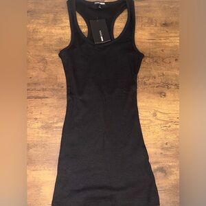 Fashion Nova Black Ribbed Razorback Tank Top